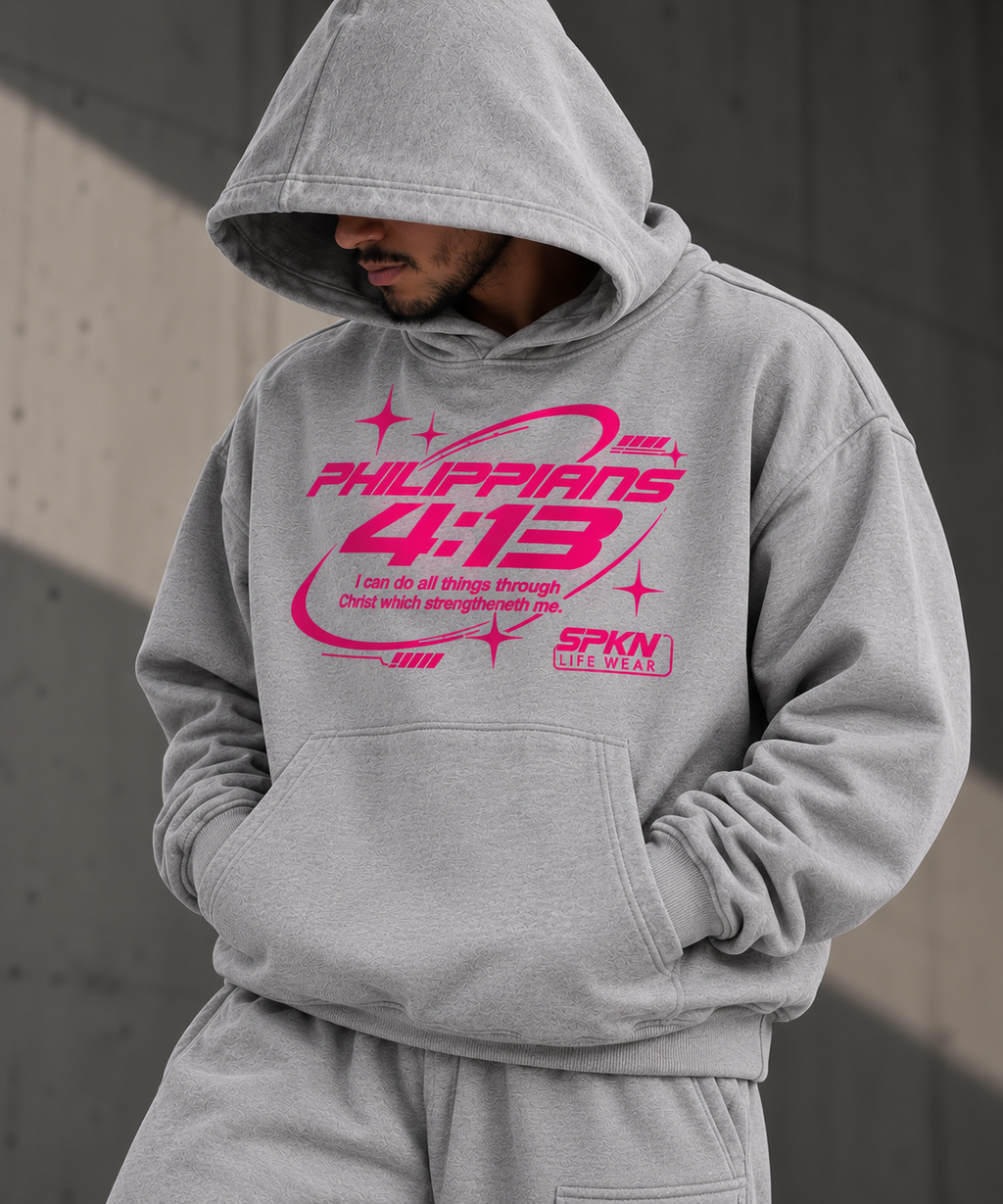 Grey Philippians  Vintage Washed Hoodie