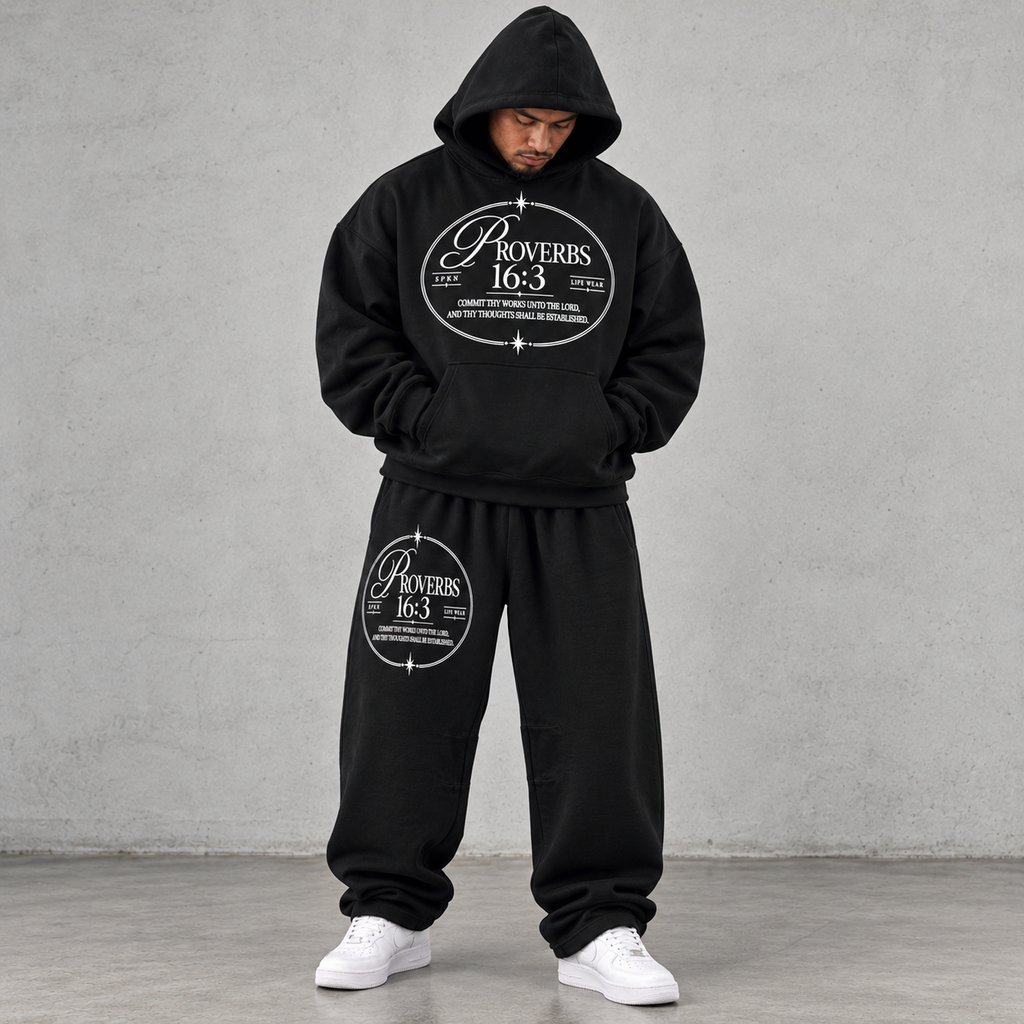 BLACK PROVERBS 16:3 PURPOSE  SET | SPKN LIFEWEAR